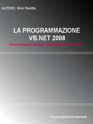 cover image of La programmazione VB.NET 2008